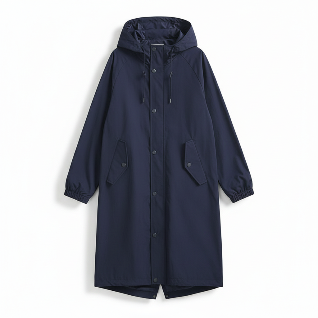 Perrine Auclair | Longline Hooded Rain Jacket - Image 6