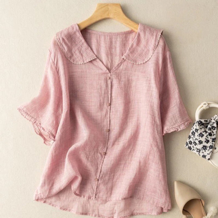 Rejane Auberton | Peter Pan Collar Button-Up Top - Image 4