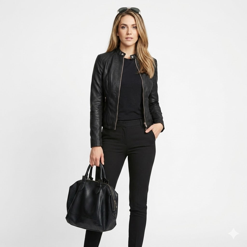 Romane Vasseur | Leather-Look Racer Jacket - Image 1
