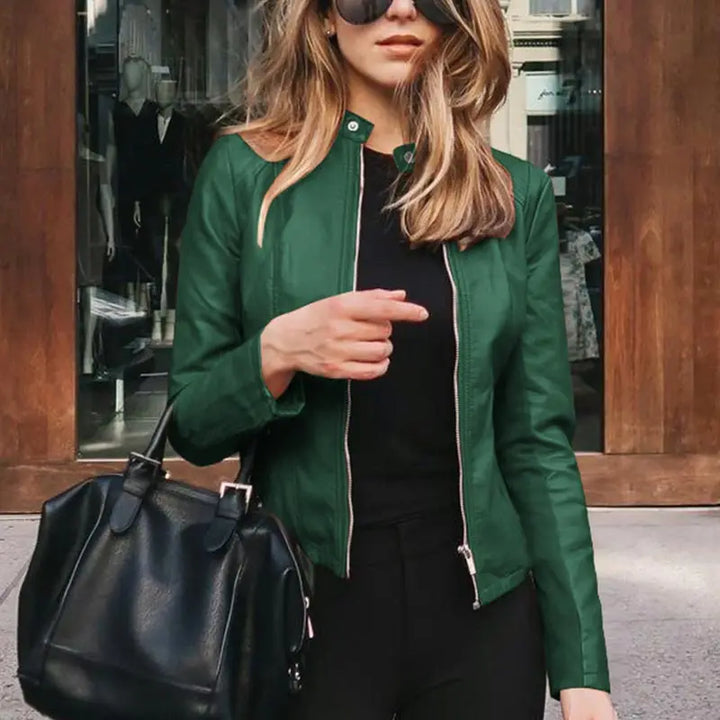 Romane Vasseur | Leather-Look Racer Jacket - Image 11