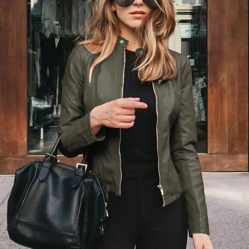 Romane Vasseur | Leather-Look Racer Jacket - Image 12