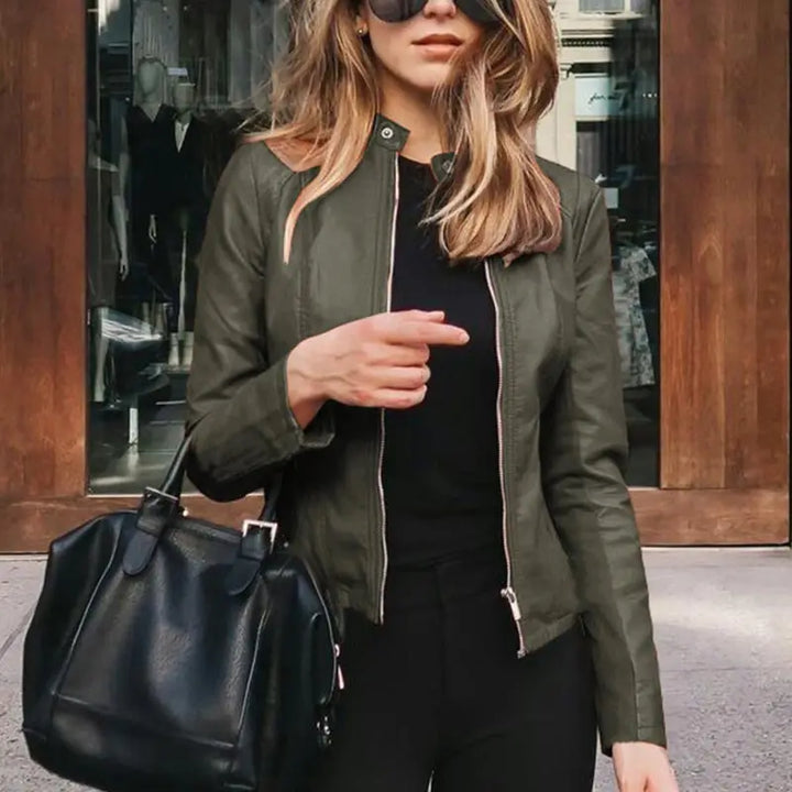 Romane Vasseur | Leather-Look Racer Jacket - Image 12