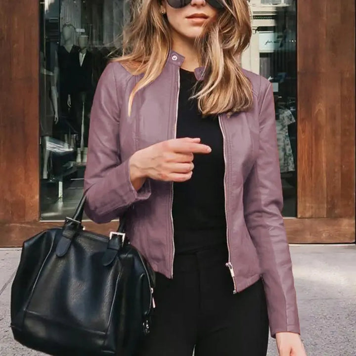 Romane Vasseur | Leather-Look Racer Jacket - Image 17
