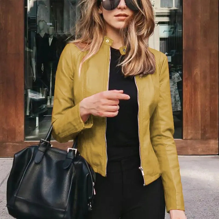 Romane Vasseur | Leather-Look Racer Jacket - Image 18