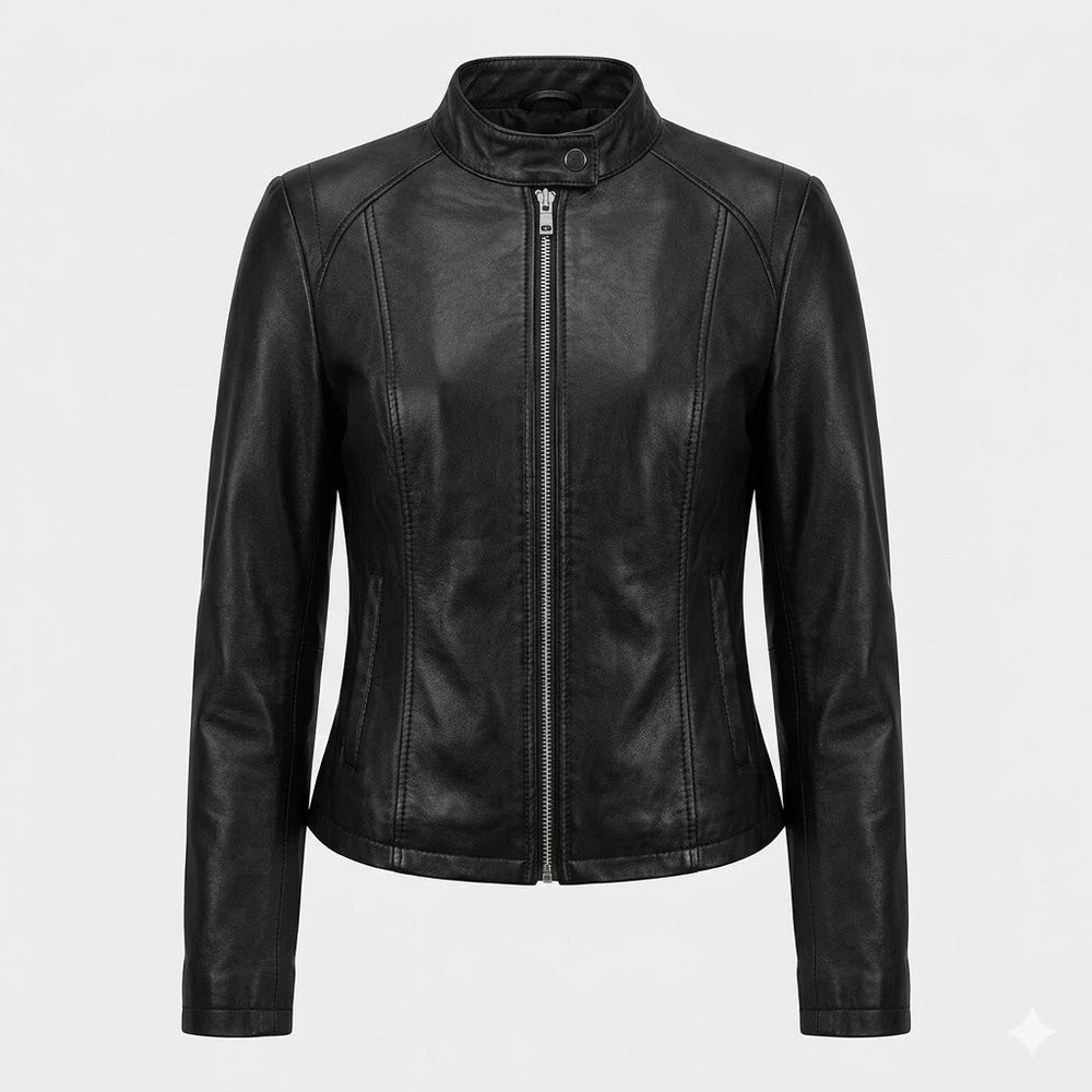 Romane Vasseur | Leather-Look Racer Jacket - Image 2