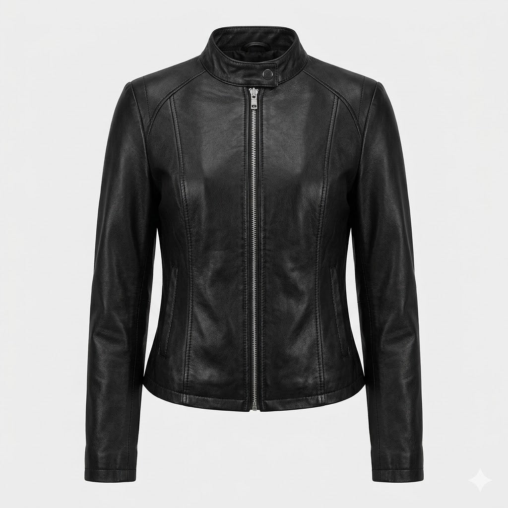 Romane Vasseur | Leather-Look Racer Jacket - Image 2