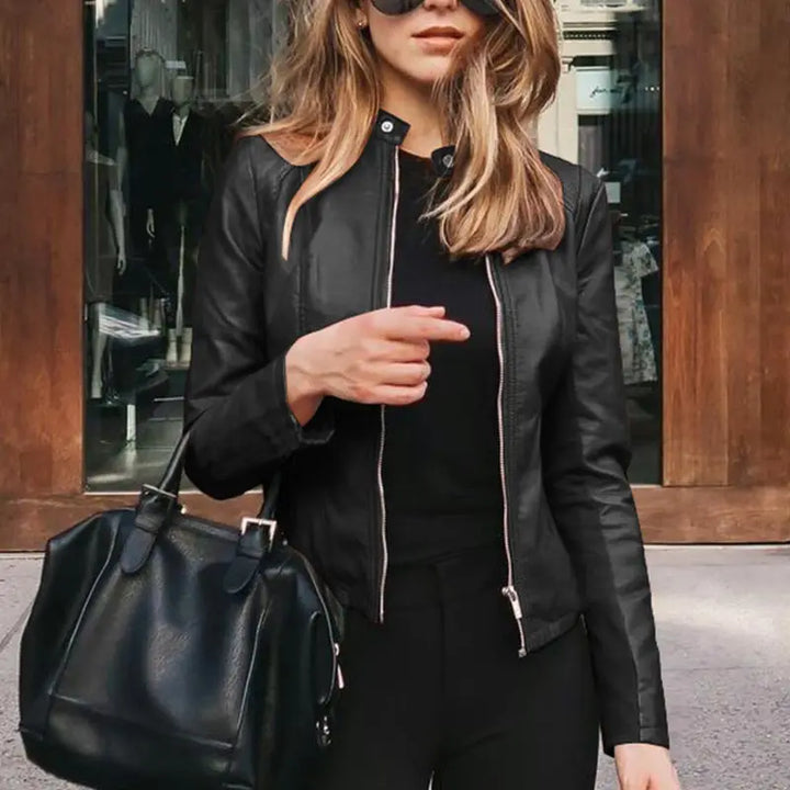 Romane Vasseur | Leather-Look Racer Jacket - Image 4