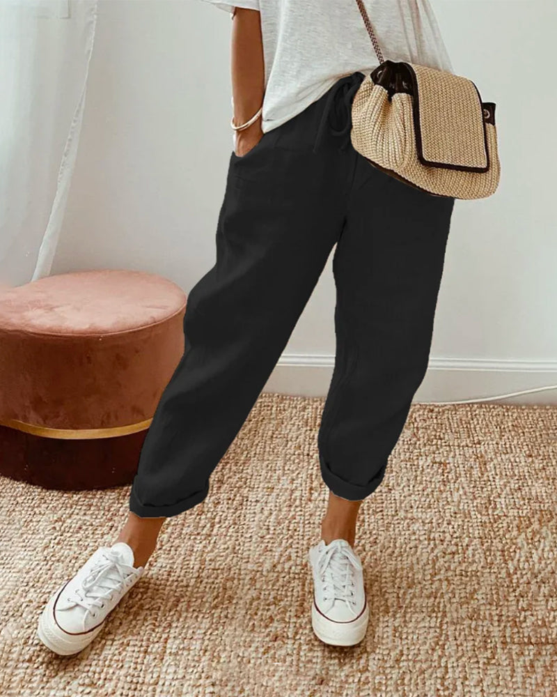 Salome Duquesnoy | Casual Drawstring Waist Trousers - Image 2