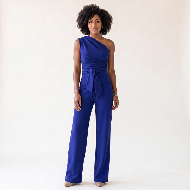 Selene Bonnaire | One-Shoulder Tie-Waist Jumpsuit - Image 3