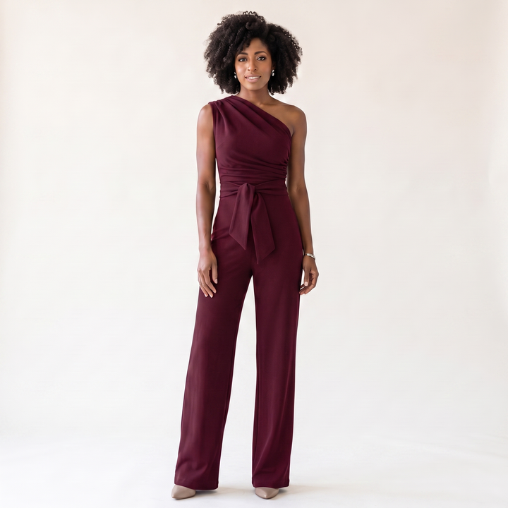 Selene Bonnaire | One-Shoulder Tie-Waist Jumpsuit - Image 4