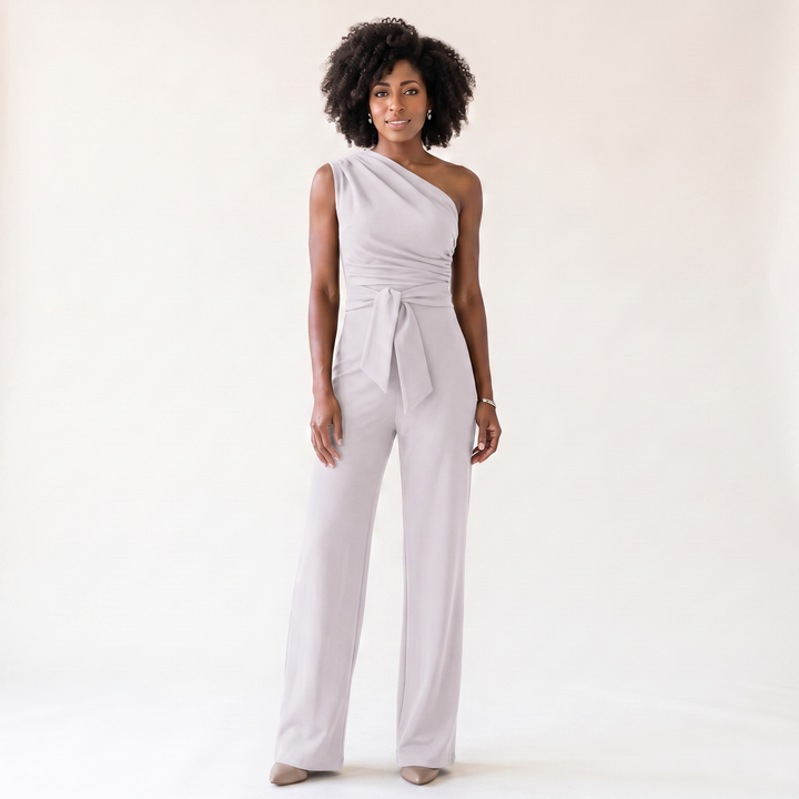 Selene Bonnaire | One-Shoulder Tie-Waist Jumpsuit - Image 5
