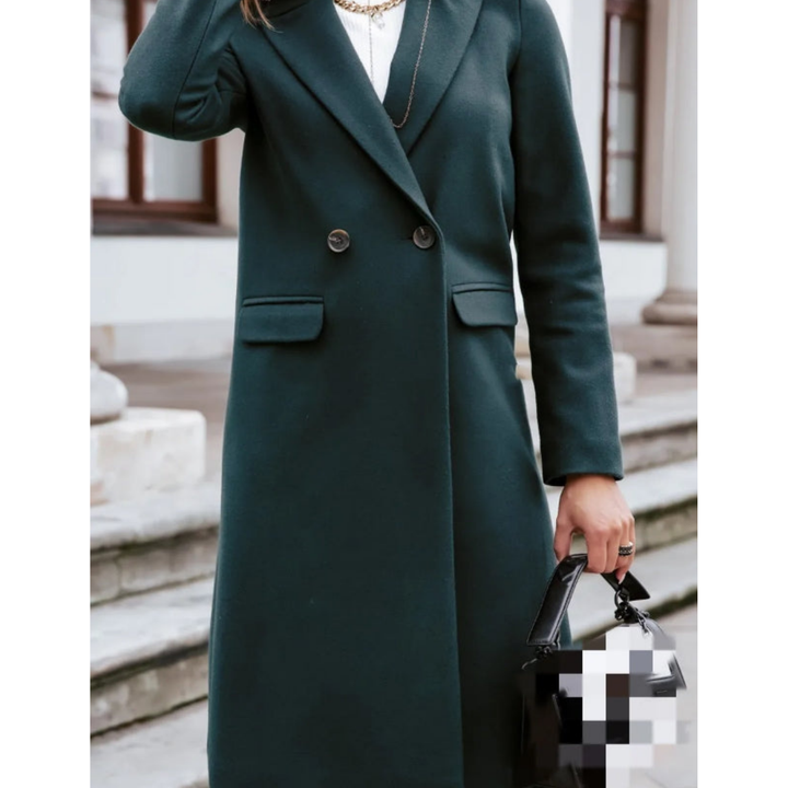 Solene Fabron | Elegant Double-Breasted Midi Coat - Image 5