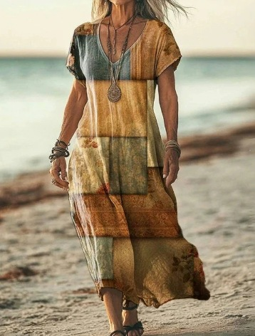 Solenne Duquesne | Boho Floral V-Neck Midi Dress - Image 14
