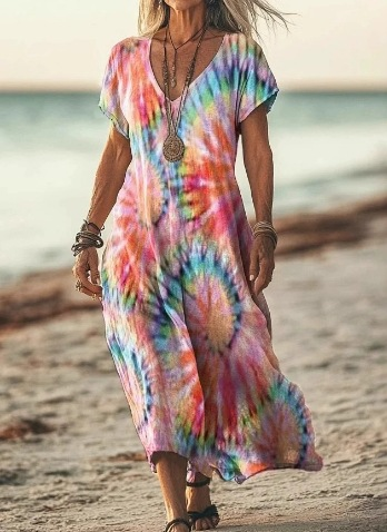 Solenne Duquesne | Boho Floral V-Neck Midi Dress - Image 7