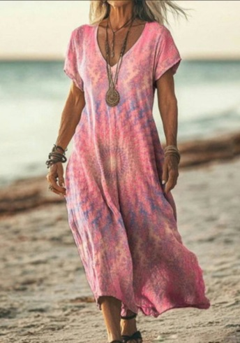 Solenne Duquesne | Boho Floral V-Neck Midi Dress - Image 9