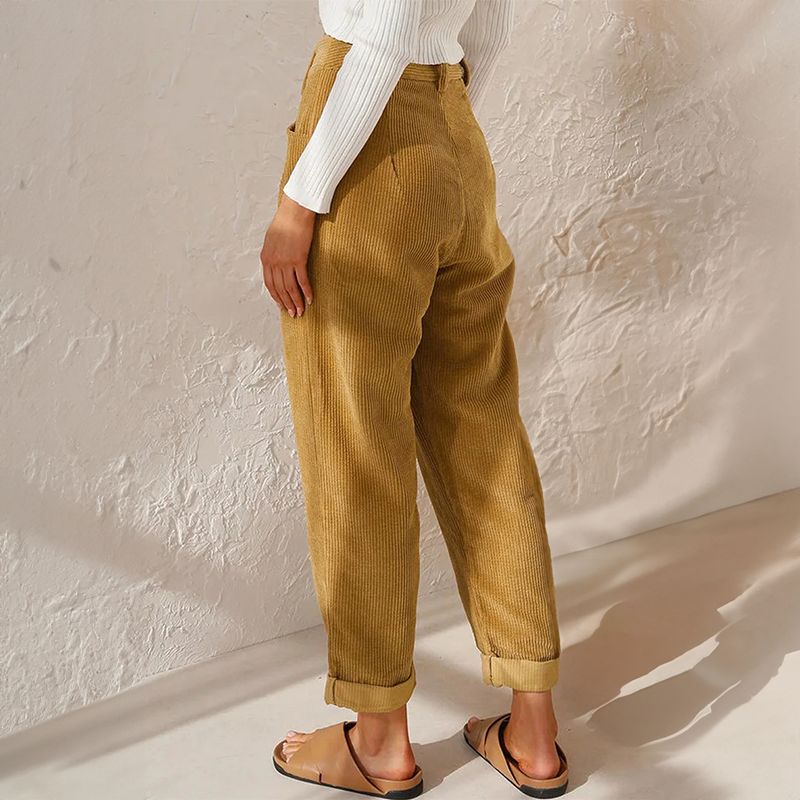 Thea Rousseau | High-Waist Corduroy Tapered Trousers - Image 2