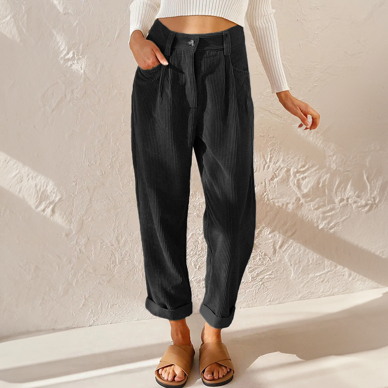 Thea Rousseau | High-Waist Corduroy Tapered Trousers - Image 7