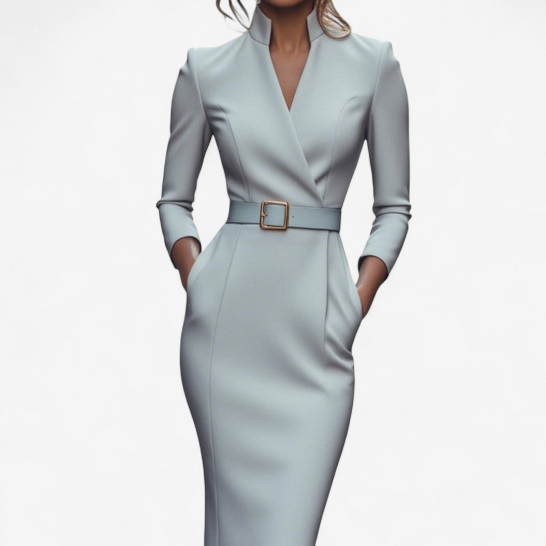 Vivienne Castel | Elegant Belted Sheath Dress - Image 5
