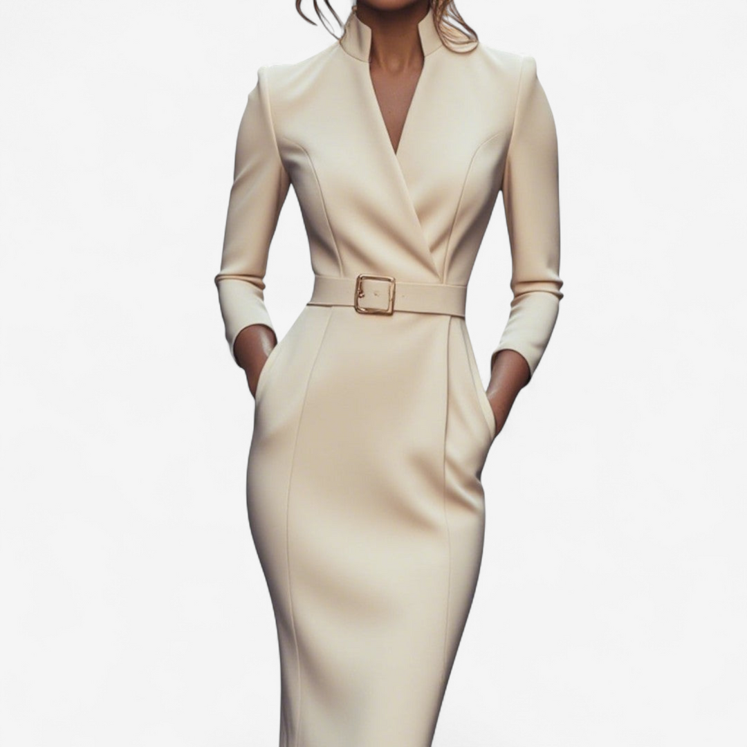 Vivienne Castel | Elegant Belted Sheath Dress - Image 7