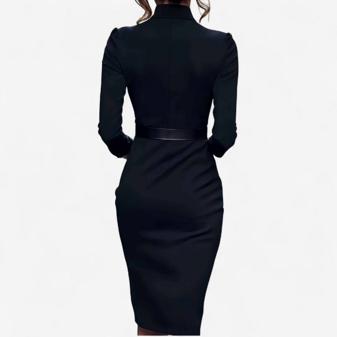Vivienne Castel | Elegant Belted Sheath Dress - Image 8