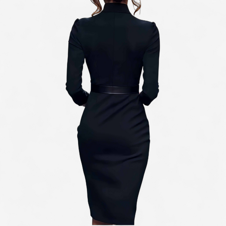 Vivienne Castel | Elegant Belted Sheath Dress - Image 8