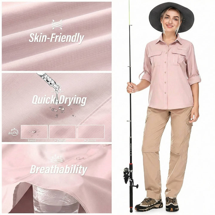 Wren Delacroix | Sun-Protective Roll-Sleeve Hiking Shirt - Image 3