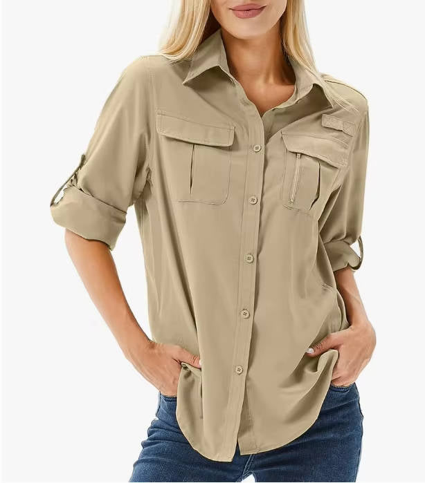 Wren Delacroix | Sun-Protective Roll-Sleeve Hiking Shirt - Image 8