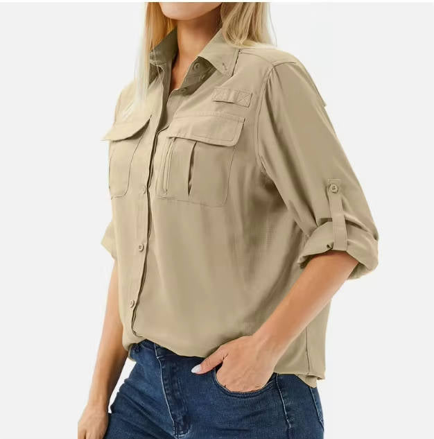 Wren Delacroix | Sun-Protective Roll-Sleeve Hiking Shirt - Image 9