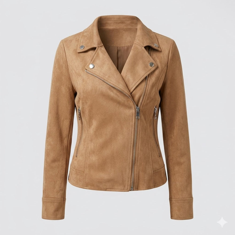 Zara Montaigne | Cropped Suede Moto Jacket - Image 2