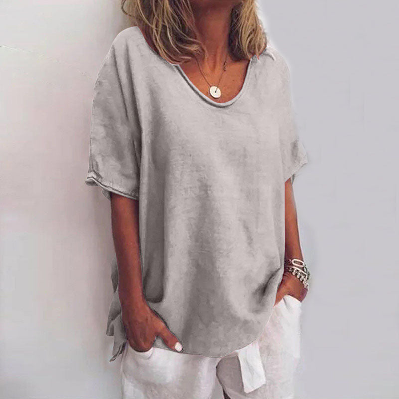 Zelie Fontanel | Oversized V-Neck Drop Shoulder Top - Image 1