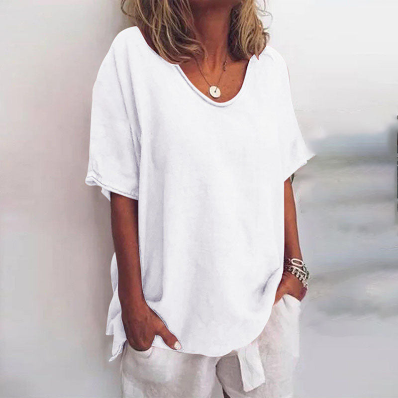Zelie Fontanel | Oversized V-Neck Drop Shoulder Top - Image 3