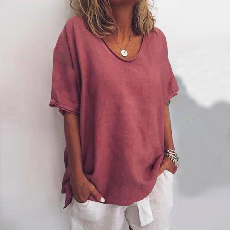 Zelie Fontanel | Oversized V-Neck Drop Shoulder Top - Image 4