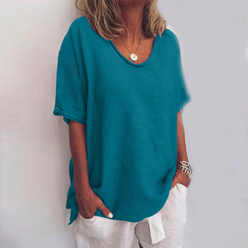 Zelie Fontanel | Oversized V-Neck Drop Shoulder Top - Image 5