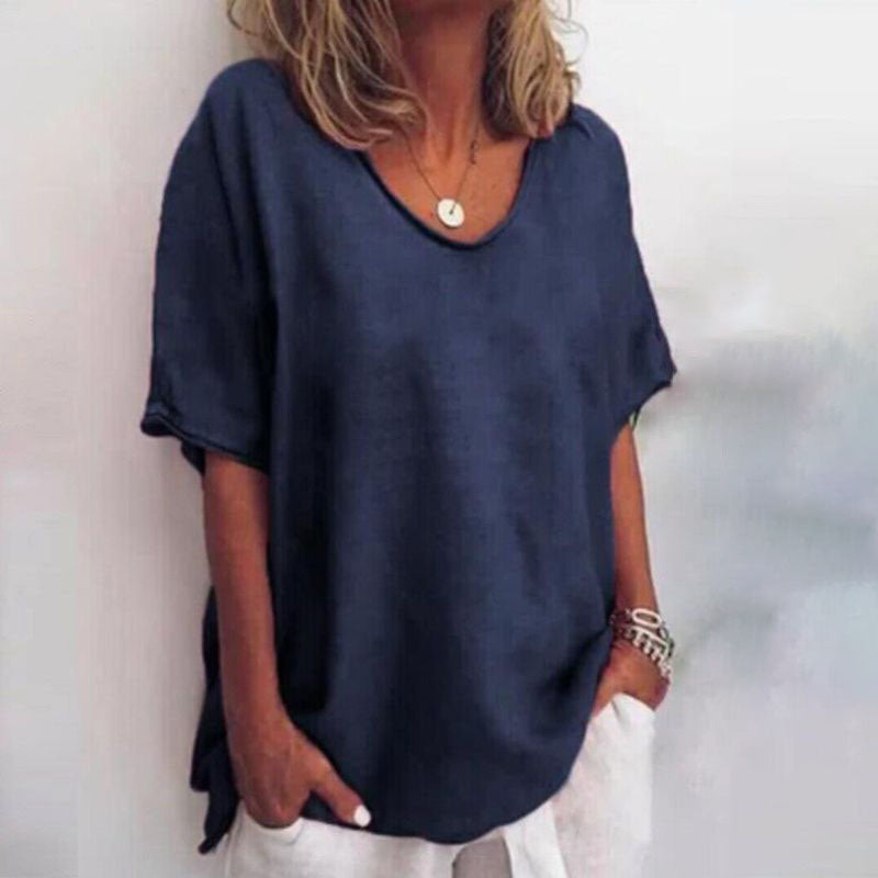 Zelie Fontanel | Oversized V-Neck Drop Shoulder Top - Image 7